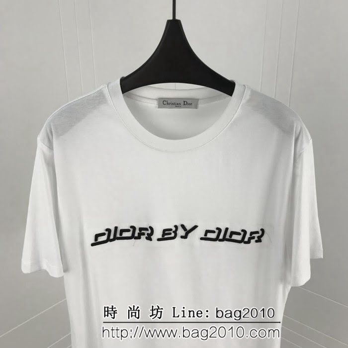 DIOR迪奧 19ss早春 官網最新 簡約字母刺繡短袖 字母刺繡 細節完美 高版本男女同款 ydi2115